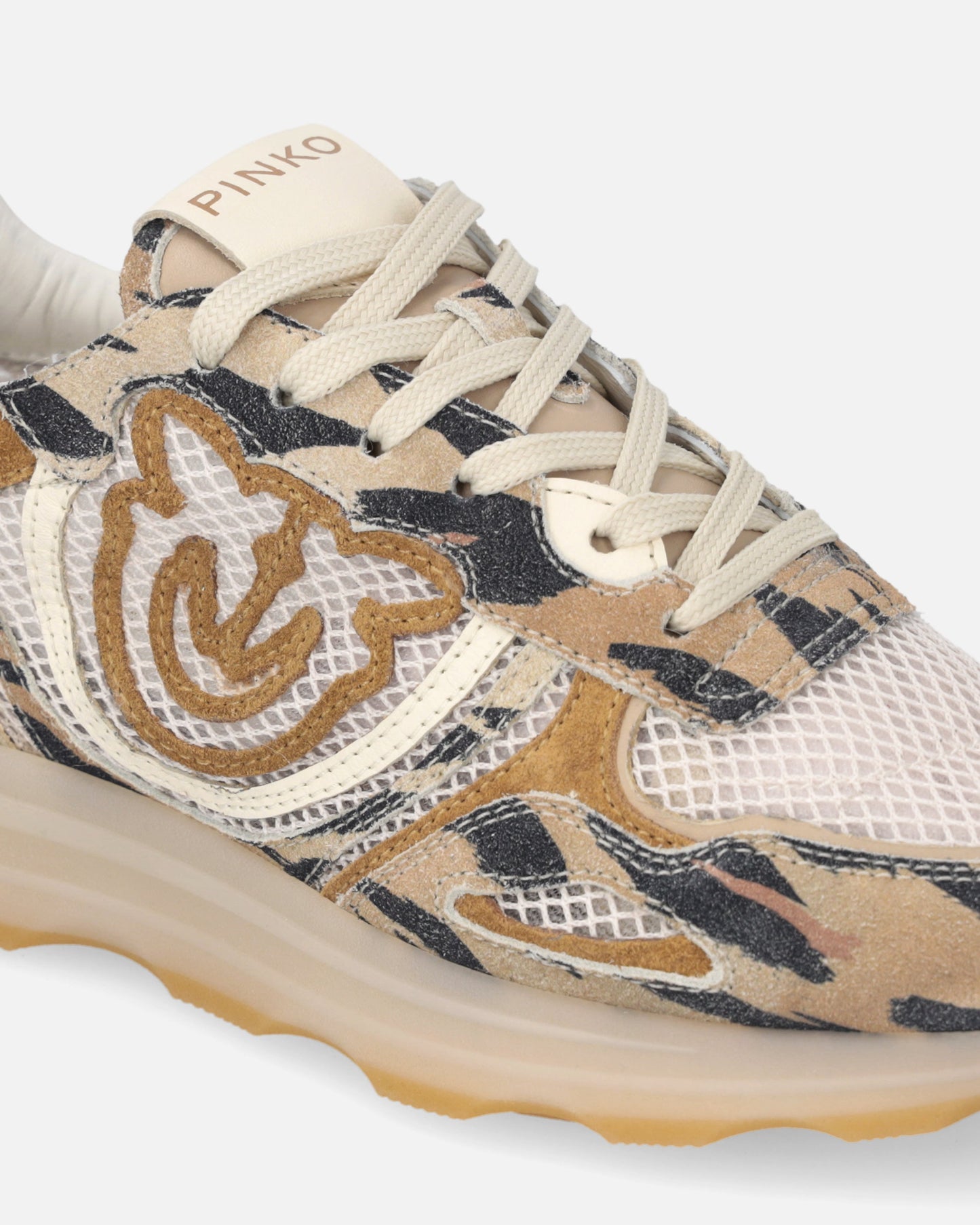 Sneakers with Love Birds logo and animal print