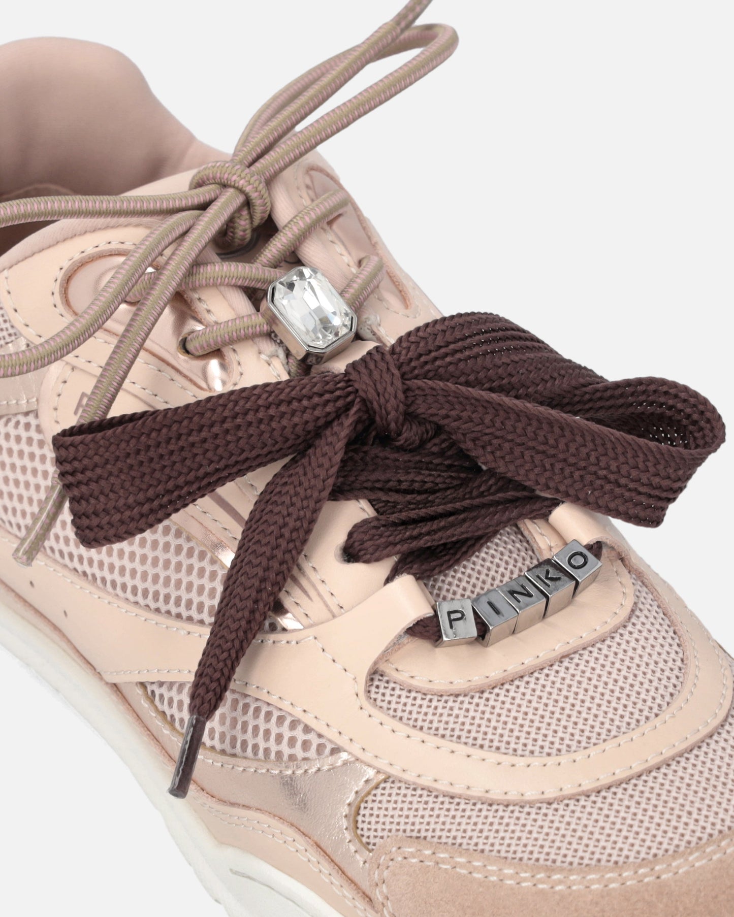 Sneakers with double laces and jewel details