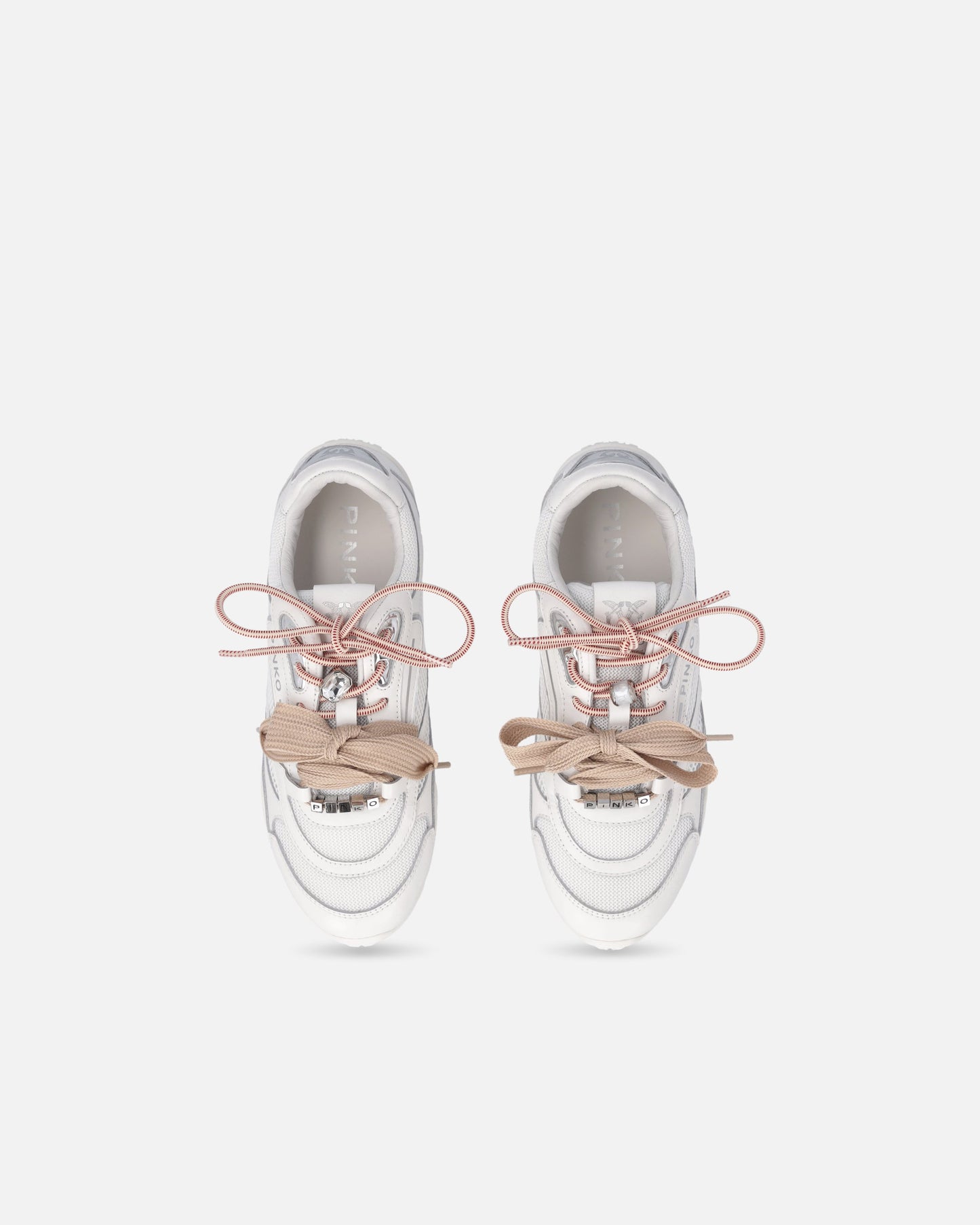 Sneakers with double laces, crystal and charms
