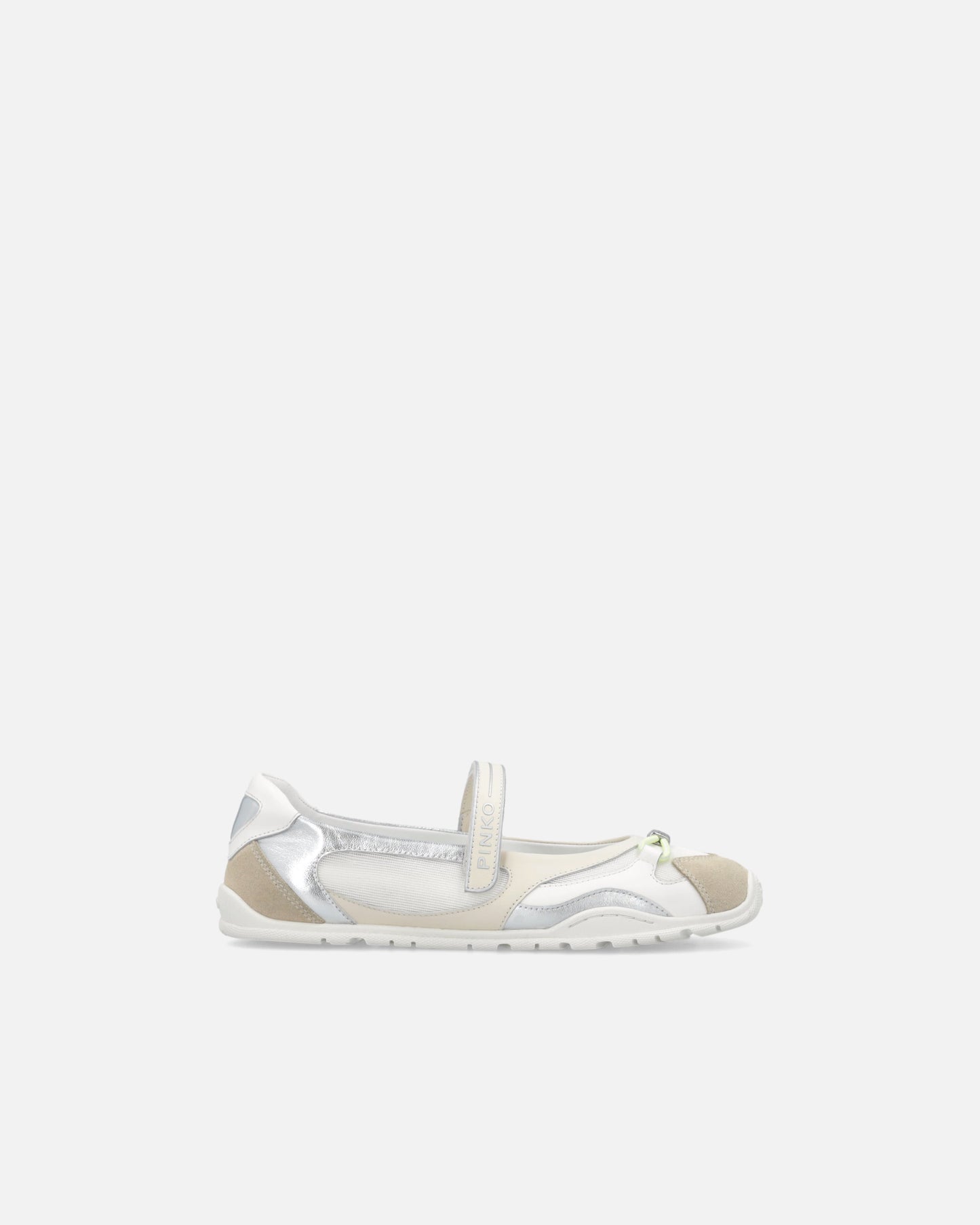 Sporty ballet flats with inserts and logo lettering